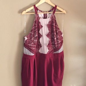 Plus Size Lace Bodice Jumpsuit